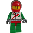 LEGO Race Car Driver with raised smile and black dimple Minifigure