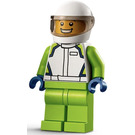 LEGO Race Bil Sjåfør med Hvit Hjelm Minifigur