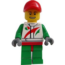 LEGO Race car mechanic in Octan logo suit with red cap Minifigure