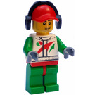 LEGO Race Voiture Mécanicien dans Octan Costume avec Rouge Casquette, Casque anti-bruit Minifigurine