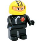 LEGO Racer with Black Top with Zipper and #1 Duplo Figure
