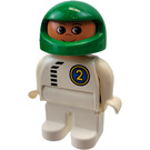 LEGO Racing Car Driver with Green Helmet Duplo Figure