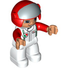 LEGO Racing Driver with Open Helmet, Octan Logo on Overalls Duplo Figure