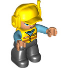 LEGO Railroad Worker mit Gelb Safety Vest, Deckel und Headset Duplo Abbildung