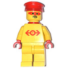 레고 Railway Employee Lego Loco 1, 빨간색 플라스틱 곶 미니피규어