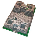 LEGO Raised Grundplatte 32 x 48 x 6 mit Vier Ecke Löcher mit Gras / Felsen Muster (30271)