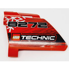 LEGO Red 3D Panel 23 with '8272' and Technic Logo Sticker (44352 / 44353)