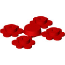 LEGO Červená 4 Květina Heads na Sprue (3742 / 56750)