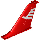 LEGO Red Aircraft Tail 2 x 12 x 8 with Rudder with White Bird (Both Sides) (12247 / 55174)