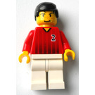 LEGO Red and White Football Player with "2" Minifigure