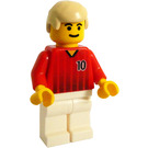 LEGO Red and White Team Player with Number 10 on Front and Back Minifigure