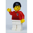 LEGO Punainen ja Valkoinen Team Player jossa Number 18 Minihahmo