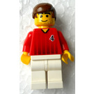 LEGO Red and White Team Player with Number 4 on Front and Back Minifigure