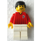 LEGO Red and White Team Player with Number 9 on Front and Back Minifigure