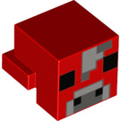 LEGO Rood Dier Hoofd met Mooshroom Hoofd met Neus Patroon 1 met neuspatroon 1 (20059 / 28288)