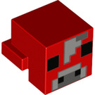 LEGO Red Animal Head with Mooshroom Head with Nose Pattern 3 with Nose Pattern 3 (1009 / 26160)