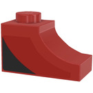 LEGO Red Arch 1 x 2 Inverted with Black and Red Curve (Both Sides)