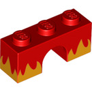 LEGO Rood Boog 1 x 3 met Flames (4490 / 17488)