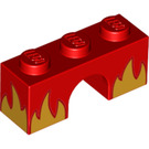 LEGO rot Bogen 1 x 3 mit Flames (4490 / 44370)