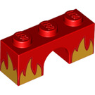 LEGO Punainen Kaari 1 x 3 jossa Flames (4490 / 44370)