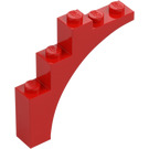 LEGO Red Arch 1 x 5 x 4 Regular Bow, Unreinforced Underside (2339 / 14395)