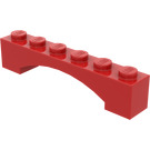 LEGO Rød Bue 1 x 6 Hevet bue (92950)