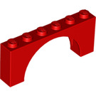 LEGO Red Arch 1 x 6 x 2 Medium Thickness Top (15254)
