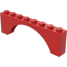 LEGO Red Arch 1 x 8 x 2 Thick Top and Reinforced Underside (3308)