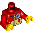 LEGO Rood Strand Rescuer Minifiguur Torso (973 / 76382)