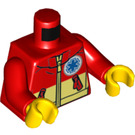 LEGO Red Beach Rescuer Minifig Torso (973 / 76382)
