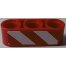 LEGO Red Beam 3 with Red and White Danger Stripes (Right) Sticker (32523)