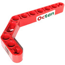 LEGO Red Beam 3 x 3.8 x 7 Bent 45 Double with Octan Logo and Keypad (Right) Sticker (32009)