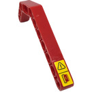 LEGO Red Beam 3 x 3.8 x 7 Bent 45 Double with Warning Signs Sticker (32009)