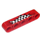 LEGO Rood Balk 5 met Checkered Vlag Sticker (32316)