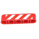 LEGO Red Beam 5 with Dangerstripes Sticker (32316)