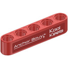 LEGO Red Beam 5 with 'Kool Keels' and 'Anchor Bouy' (Model Left) Sticker (32316)