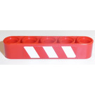 LEGO Red Beam 5 with Red and White Danger Stripes, Corner Red (Right) Sticker (32316)