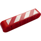 LEGO Red Beam 5 with White and Red Danger Stripes (Right) Sticker (32316)