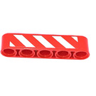 LEGO Red Beam 5 with White and Red Dangerstripes Sticker (32316)