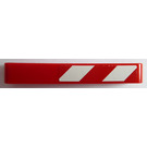 LEGO rot Strahl 7 mit rot und Weiß Danger Streifen (Links) Aufkleber (32524)
