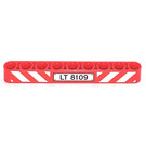 LEGO Red Beam 9 with 'LT 8109', Red and White Danger Stripes Sticker (40490)