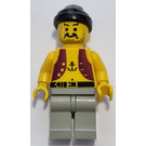 LEGO Rood Beard Runner Pirate met Zwart Anchor Aan Chest minifiguur