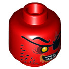 LEGO Red Beast Master (70314) Minifigure Head (Recessed Solid Stud) (3626 / 23866)