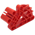 LEGO rot Bionicle Bohrok Block 1 x 4 x 7 mit 5 Achse Löcher, 2 Stift Löcher und 1 Slot (41665)