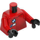 LEGO Rood BMW Race Bestuurder - Mannelijk Minifiguur Torso (973 / 76382)