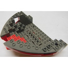 LEGO Rood Boat Bow 16 x 12 x 5.3 Hull Inside Assembly - Dark Grijs Top (2557)