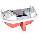 LEGO rot Boat Hull 16 x 22 mit Medium Stone Grau oben (47986)