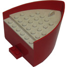 LEGO Röd Båt Sektion Rosett 5 x 6 x 3 & 1/3 med Vit Deck