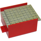 LEGO Red Boat Section Middle 6 x 8 x 3 & 1/3 with Gray Deck