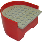 LEGO Rojo Barco Sección Stern 6 x 6 x 3 & 1/3 con Gris Deck